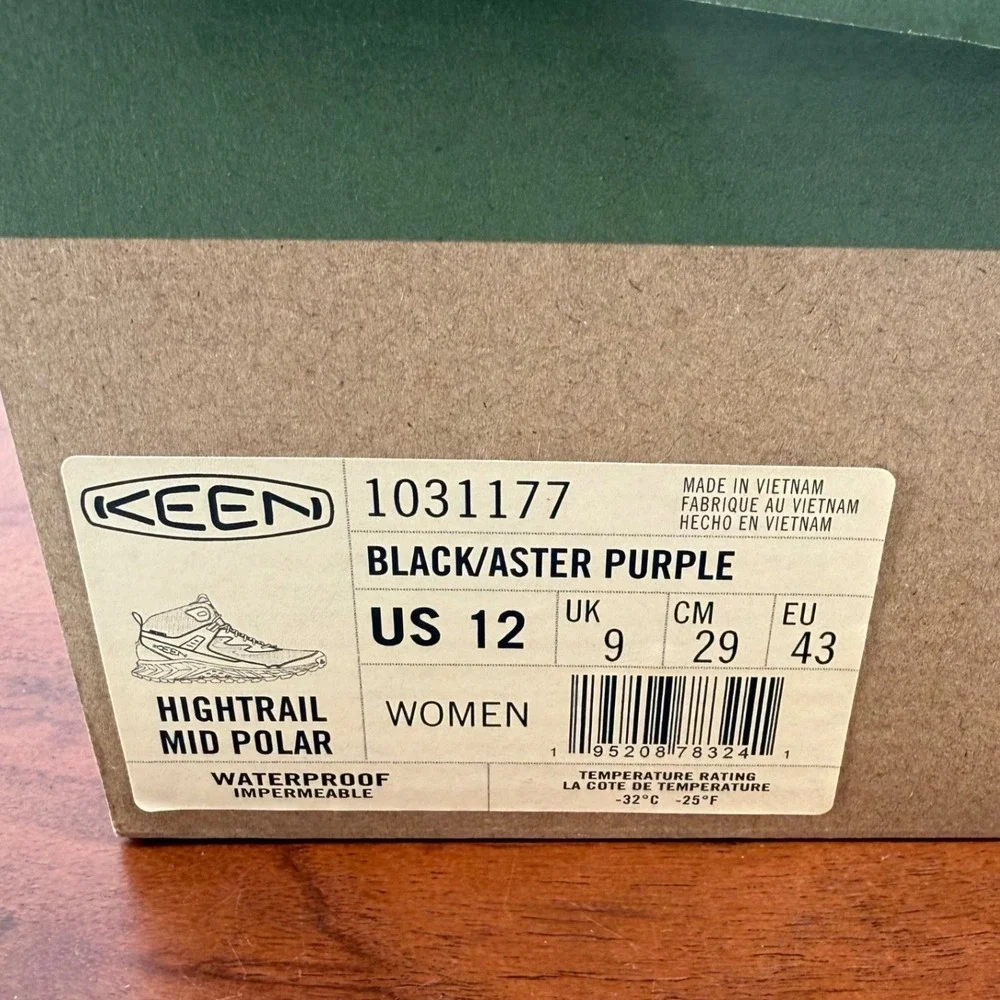 KEEN Hightrail Mid Polar Waterproof Winter Hiking Boots‎ Black Purple Women 12